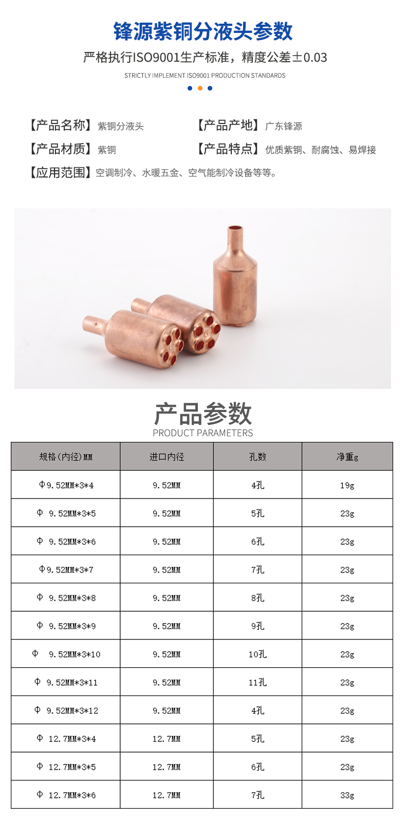 紫銅分液頭